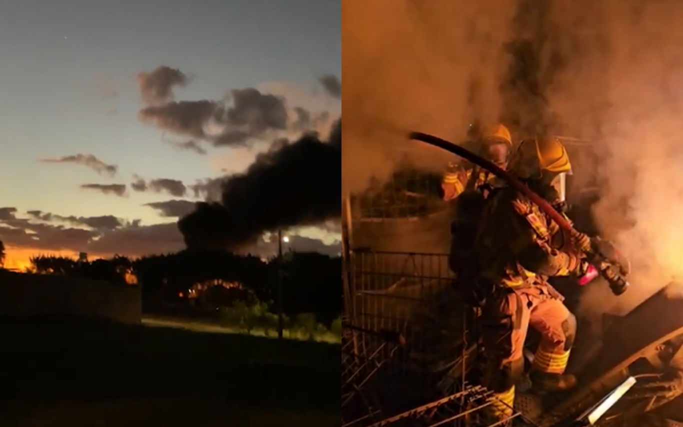 Incêndio em ferro-velho clandestino em Uberlândia