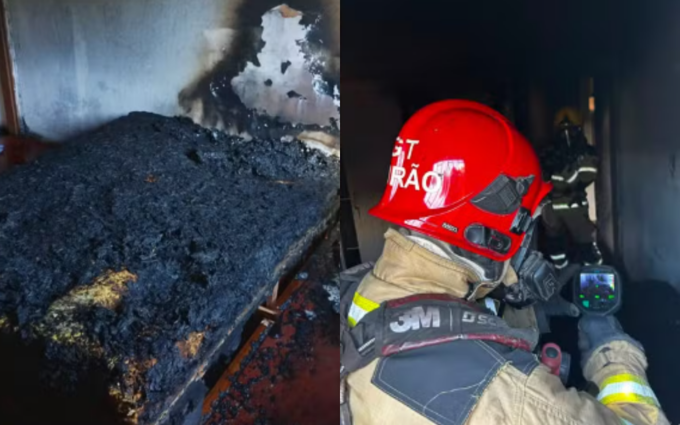 Incêndio suspeito de ser criminoso no bairro Jaraguá, em Uberlândia