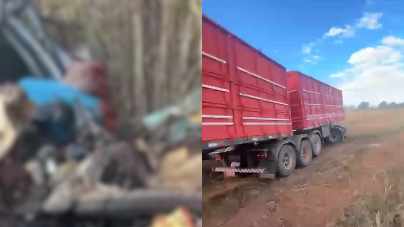 Colisão entre carro e carreta deixa uma pessoa morta na BR-352, em Abadia dos Dourados