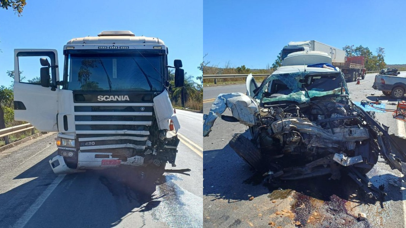 Acidente entre três veículos deixa duas crianças mortas na BR-040, em São Gonçalo do Abaeté