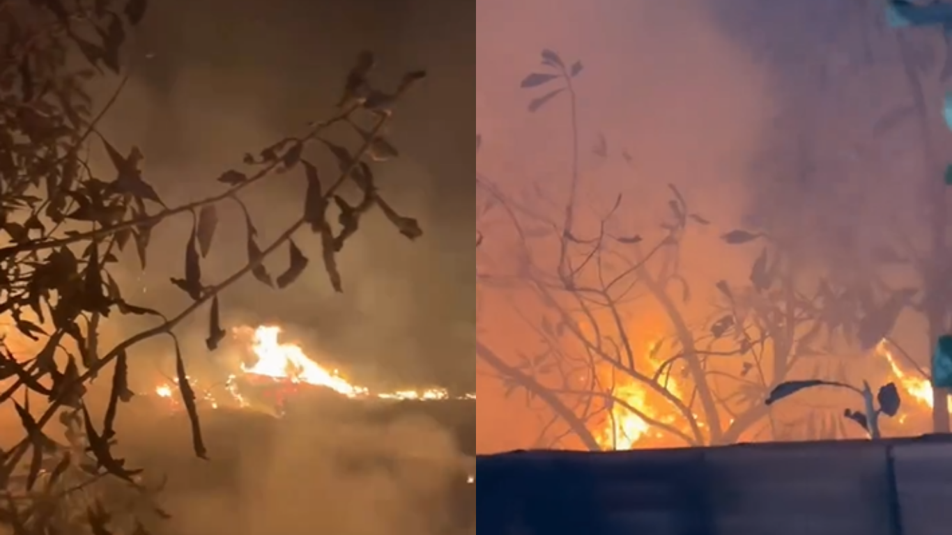 Corpo de Bombeiros utilizou cerca de 4 mil litros de água para combater as chamas em um terreno usado como vaza-douro irregular