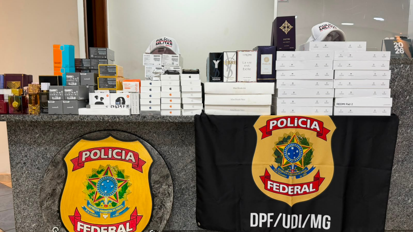 Mercadorias estrangeiras apreendidas no Triângulo Mineiro