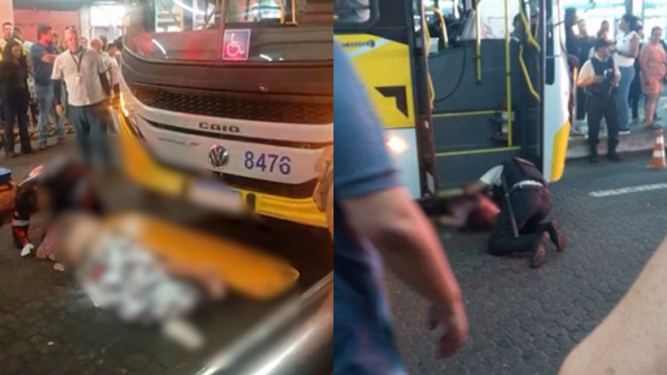 Idosa de 76 anos é atropelada por ônibus dentro do Terminal Central em Uberlândia