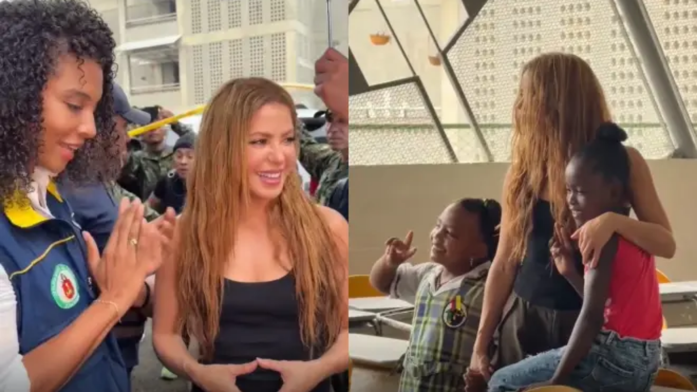 Shakira visita escolas da Colômbia afetadas pelo terremoto