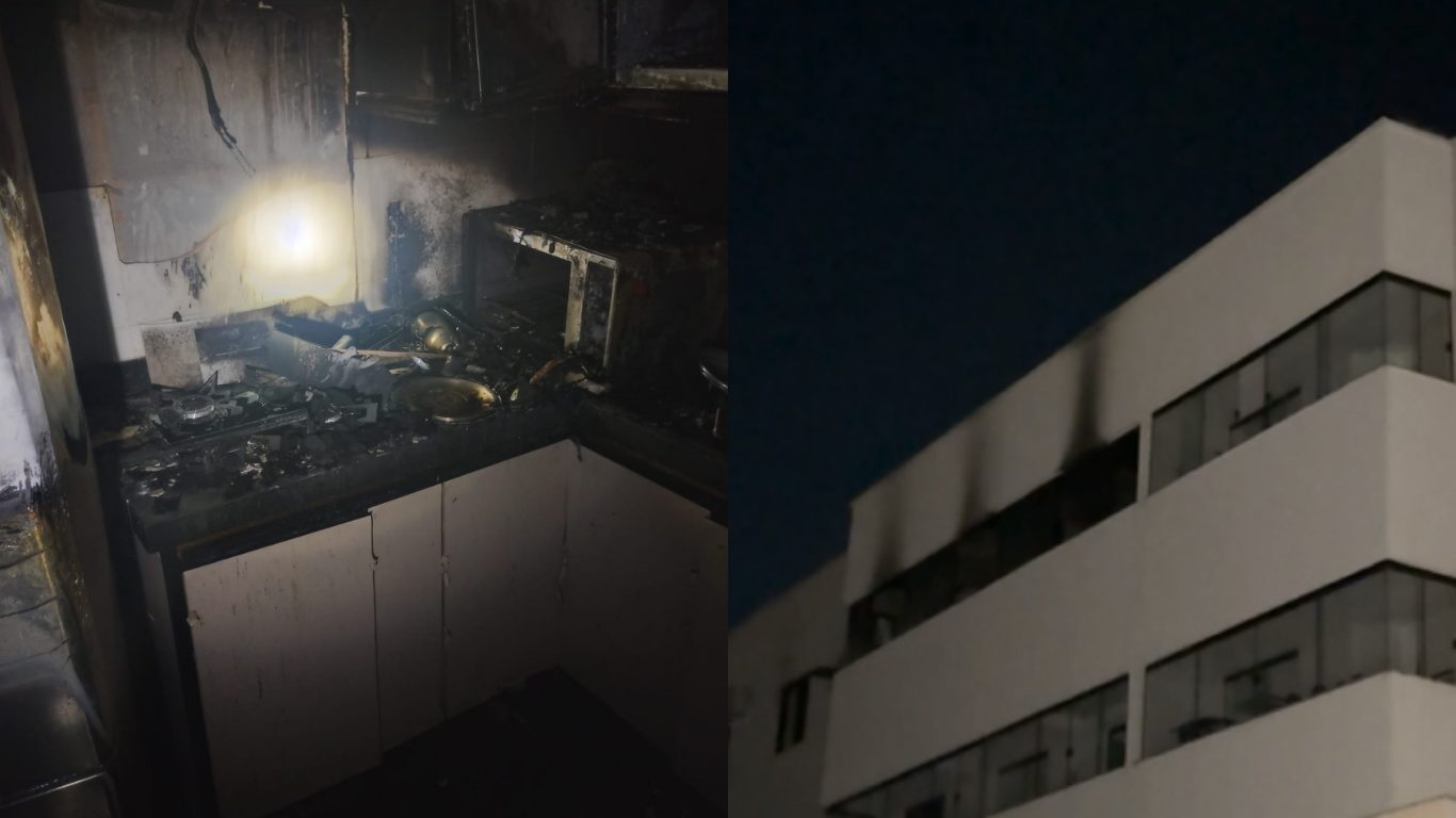 Incêndio atinge cozinha de apartamento no bairro Santa Mônica em Uberlândia