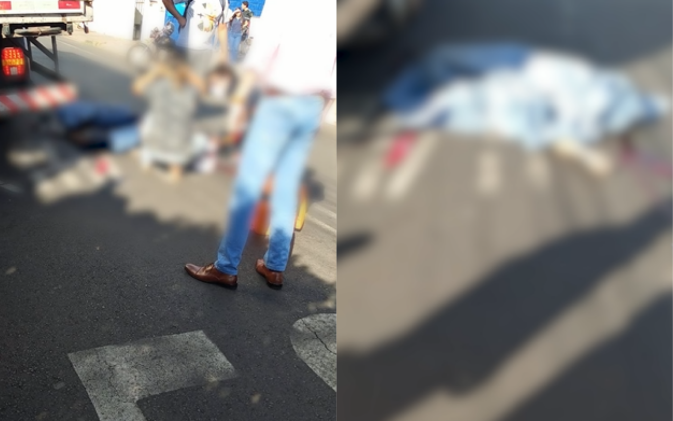 Motociclista fica em estado grave após bater contra caminhão parado no bairro Martins