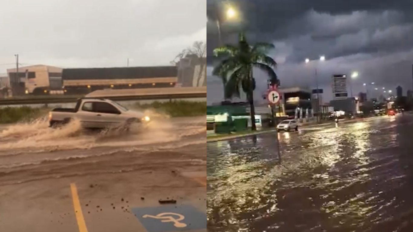 Temporal com ventos de quase 60 km/h e granizo causa estragos em Uberlândia e região