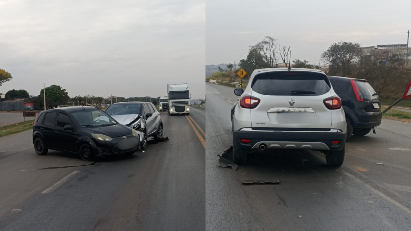 Motorista faz retorno proibido, provoca acidente na BR-365 e foge do local em Patos de Minas