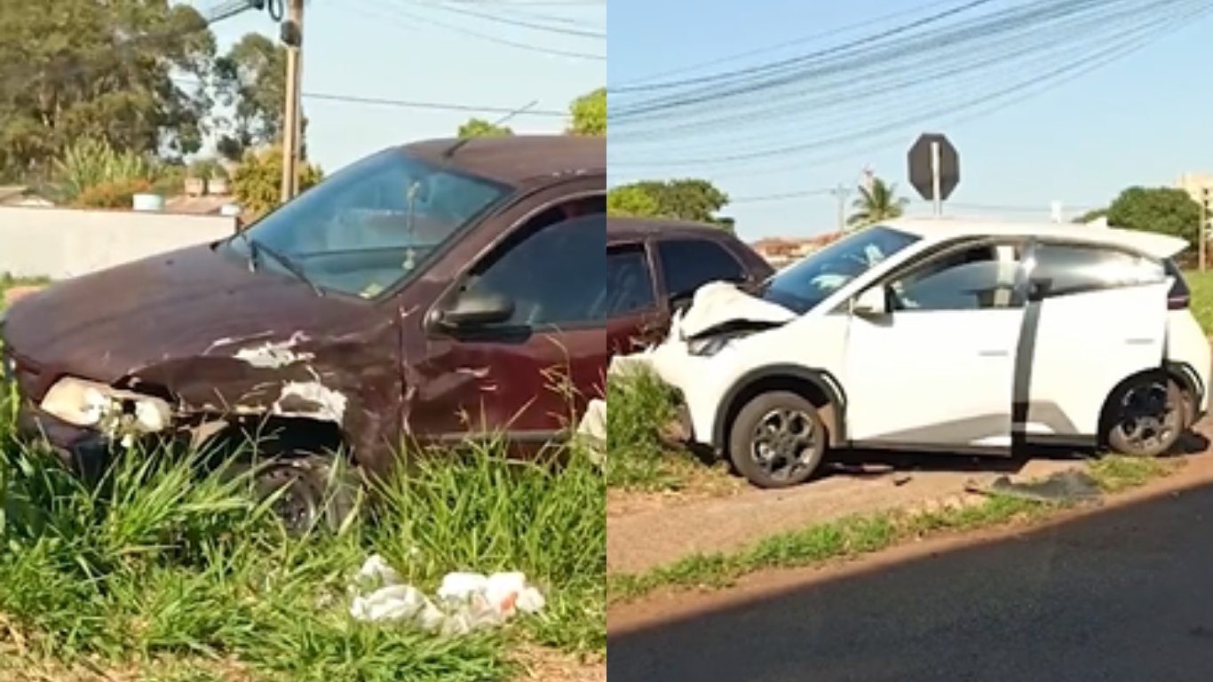 Motorista inabilitado e avanço de parada obrigatória provocam acidente no Bairro Morumbi, em Uberlândia