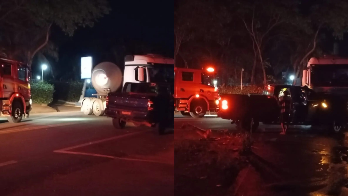 Colisão entre carreta com etanol e caminhonete deixa três feridos na MG-255, em Frutal